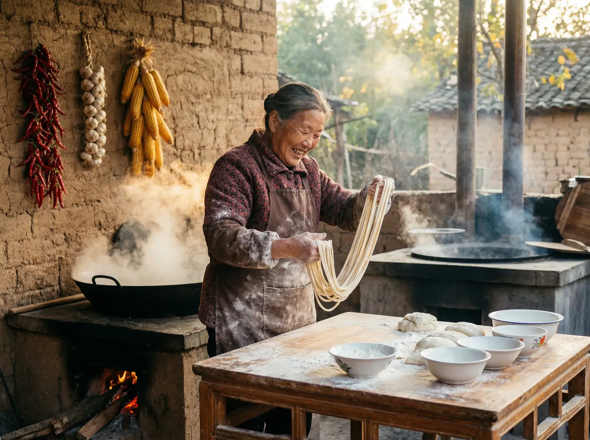 农家大嫂手擀面 - yw.8827.永不失联 乡村美食